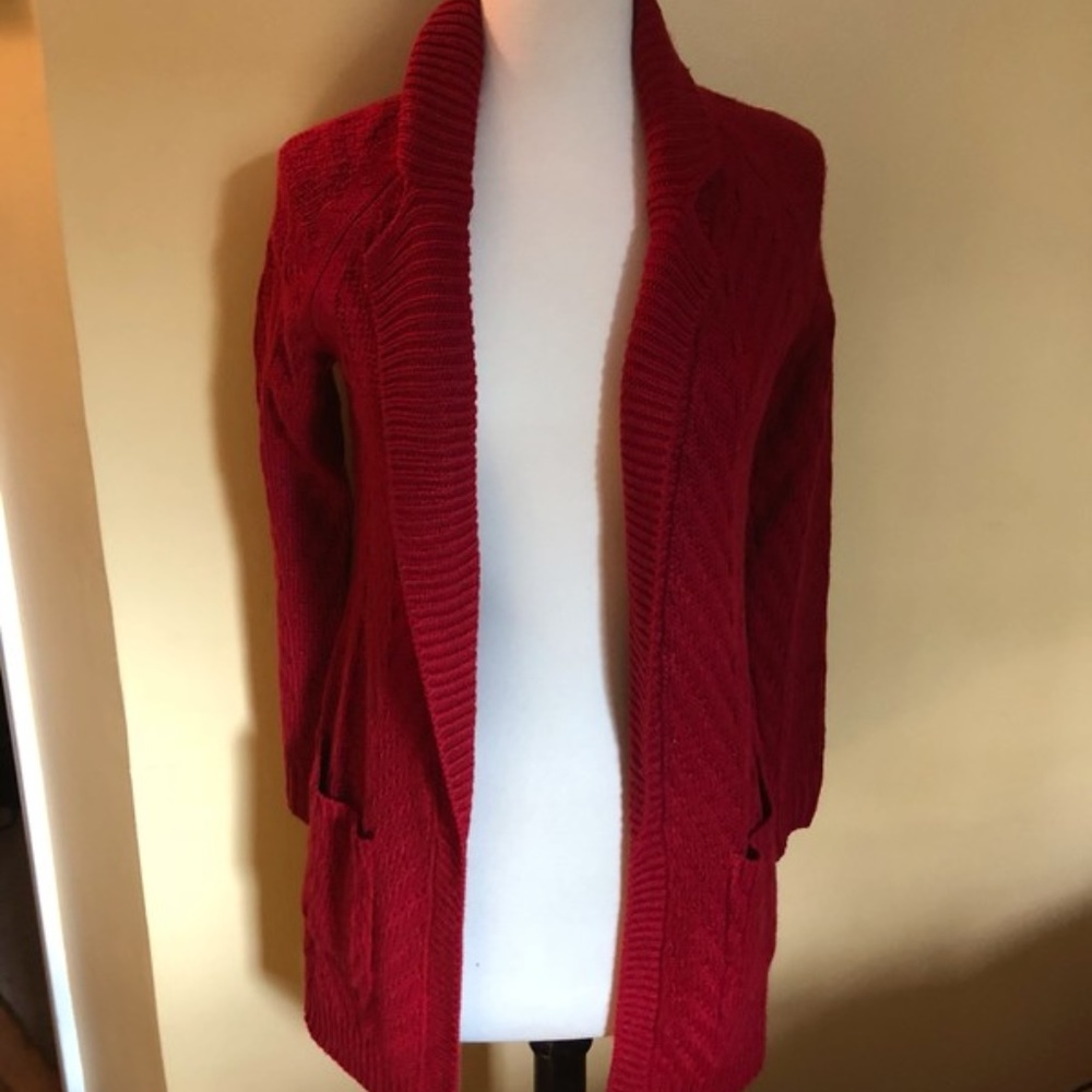 NWT red knit oversized cardigan